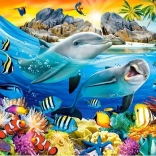 Puzzle cu 180 piese – delfini în tropice
