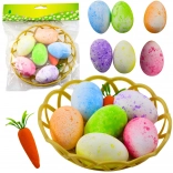 Ornamente de Paște în coșuleț cu ouă și morcov 7 buc
