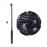 Lampion de Halloween cu motiv de schelet, 25 cm, cu baghetă luminoasă de 50 cm