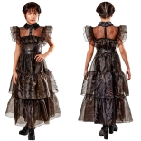 Costum de carnaval – rochie pentru fete WEDNESDAY Rave’n Dance 134–140 cm