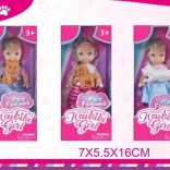 Păpușă cu animal de pluș 11,5 cm