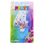 Lumânare pentru tort de petrecere numărul 4 cu buline