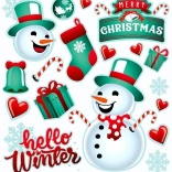 Imagini termocolante cu om de zăpadă – coală mică