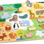 Puzzle din lemn pentru copii cu animale
