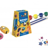 Set pentru pictat pe pietricele cu culori și pensule în cutie 19 × 14 × 5 cm