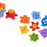 Cănuțe stivuibile pentru apă și nisip – animăluțe marine, 7 piese