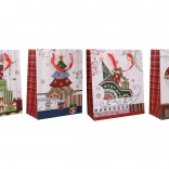 Pungă cadou de hârtie M, de Crăciun, 26 × 32 × 12 cm