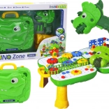Măsuță DIY pentru copii cu mini-geantă DINOSAUR și bormașină electrică, 249 piese