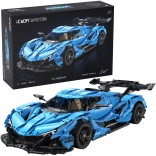 Set de construcție CADA Master V12 hypercar albastru 1:8 (3865 piese)