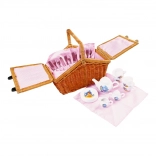 Coș de picnic Romantic – set de ceai pentru copii small foot (30 piese)