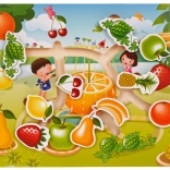 Set puzzle din lemn fructe și legume