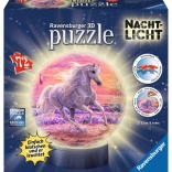 RAVENSBURGER puzzleball 3D luminos, cal pe plajă, 72 de pierse