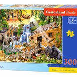 Puzzle 300 de piese - animale sălbatice pe planșă