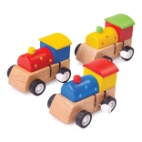 Locomotivă din lemn colorată Bigjigs Toys