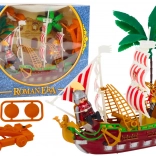 Navă romană cu lumini și sunete, cu catapultă și palmieri