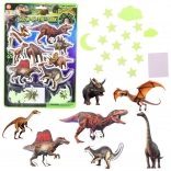 Autocolante fluorescente pentru perete – dinozauri și steluțe