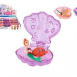 Sirena în scoică deschisă cu accesoriu, plastic 10 cm