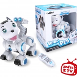 Câine robotic RC cu efecte luminoase și sonore