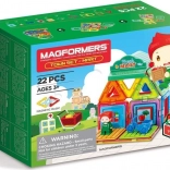 Set de construcție magnetic Magformers Orașul Piața 22 piese