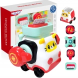 WOOPIE Baby montessori set de construcție mașinuță pisicuță cu elemente de manipulare