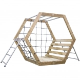 tărâm de joacă hexagonal din lemn XXL Classic World Edu