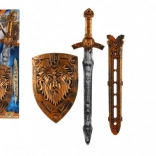 Sabie de cavaler pentru copii cu scut și teacă 55 cm