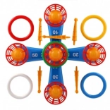 Joc de aruncare pentru copii cu inele și coșuri cu mingi în plasă