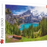 Puzzle Lacul Oeschinen Alpi 1500 piese