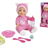 Păpușă New Born Baby în pijama cu urechiușe de pisică 30 cm