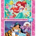 EDUCA Puzzle Disney prințese: Ariel și Jasmine 2x48 piese
