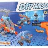 Set de construcție cu șuruburi și bormașină – 282 piese