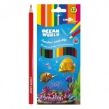 Creioane colorate Ocean World triunghiulare, 12 buc