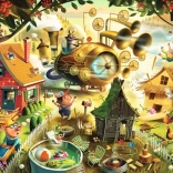 Puzzle Ravensburger Atenție, purceluși! – Trei purceluși, 1000 piese