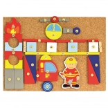 Bino joc cu ciocănelul pompieri – set creativ din plută