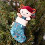 Lilliputiens spiriduș de Crăciun cu ciorap albastru