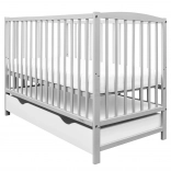 Pătuț pentru copii cu sertar NEW BABY Lilly, gri