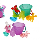 Set din plastic pentru nisip și apă cu găletușă și moară, în plasă 20 × 19 cm
