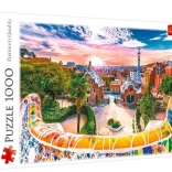 puzzle 1000 piese – apus de soare deasupra BARCELONEI