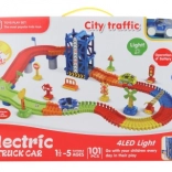 Circuit cu mașinuță pe baterii, luminoasă – 101 piese