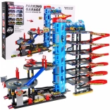 Parcare pentru copii cu 7 niveluri, elicopter și 10 mașinuțe