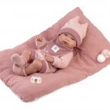 Păpușă realistă bebelușă New Born Fetiță cu corp din vinil integral 40 cm