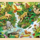 Puzzle din lemn Goki junglă 96 piese