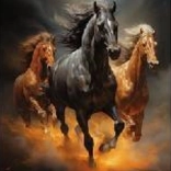 Mozaic cu diamante – trei cai în galop