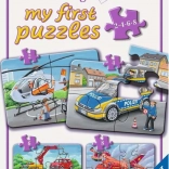 RAVENSBURGER Primul meu puzzle Vehicule de intervenție 4 în 1 (2,4,6,8 piese)