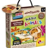 Puzzle din lemn Montessori cu animale