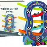 Pistă de Curse din Lemn cu 6 Nivele