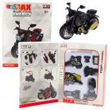 Model metalic de motocicletă de asamblat 1:14, negru cu accente aurii