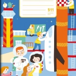 Caiet școlar A5 cu linie auxiliară Cosmos