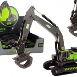 Jucărie Excavator cu șenile cu gheară metalică 1:55 negru-verde