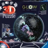 Puzzel glob luminos cu bolta stelară, 180 piese